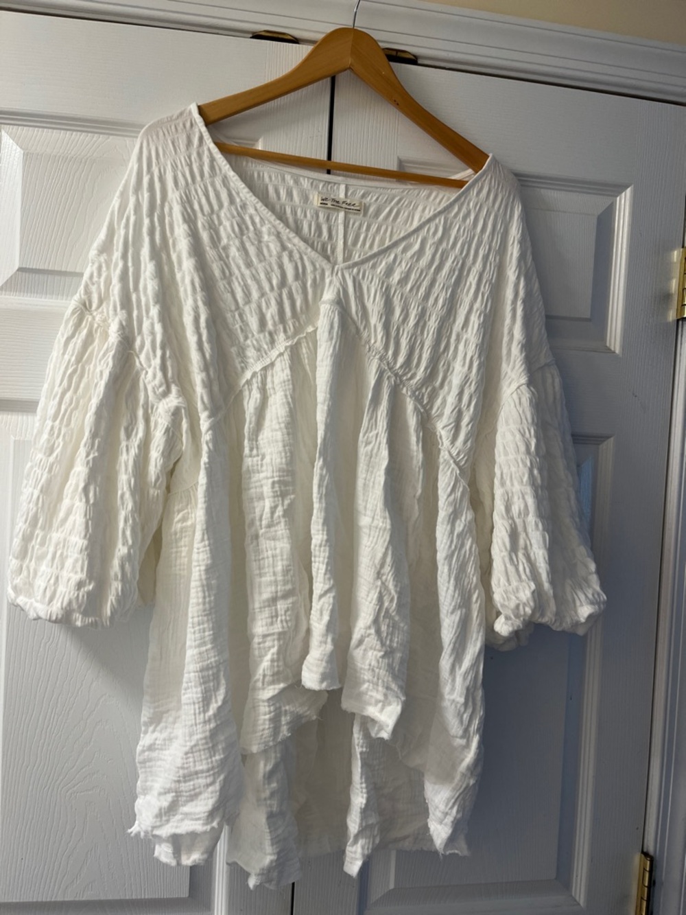 We The Free White Gauze V-Neck Boho Tunic